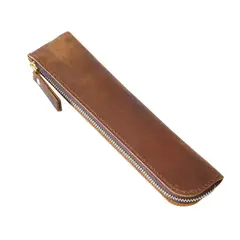 GENERICO - ESTUCHE DE CUERO GENUINO VINTAGE DE OFICINA Y ESCOLAR