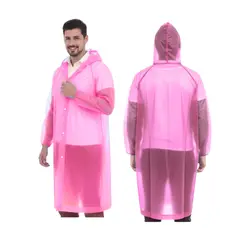 GENERICO - Poncho Impermeable Delgado Abierto de Mangas Elasticas con Capucha Ajustable Rosado