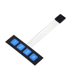 GENERICO - Teclado Matricial 1×4 de Membrana Panel Numérico Flexible para Arduino PIC ESP32 y Proyectos