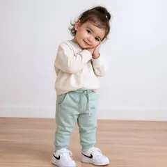 LE PETIT COMPANY - Jogger Buzo Bebé Menta Dusty French Terry - Algodón