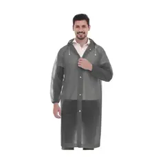 GENERICO - Poncho Impermeable Delgado Abierto de Mangas Elasticas con Capucha Ajustable Negro