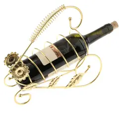 GENERICO - Porta Vino Elegante Metal antioxidante Dorado y Modelo Único
