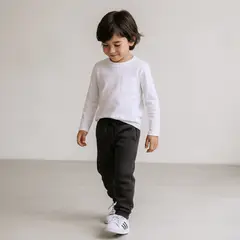 LE PETIT COMPANY - Jogger Buzo Niña Niño Gris Charcoal Afranelado - 100% Algodón