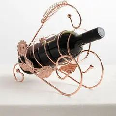 GENERICO - Porta Vino Elegante Metal antioxidante Cobrizo y Modelo Único