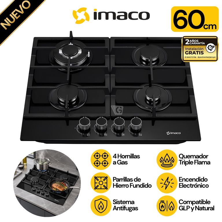 Encimera a Gas IENC60 Elegancia y Potencia en tu Cocina