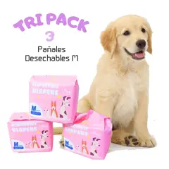 GENERICO - TRIPACK 03 Pañales Desechables para Mascotas Hembra M