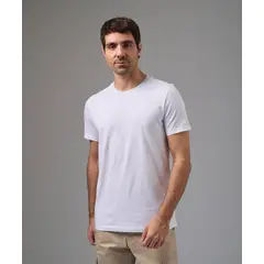 MBO - Polo Hombre Manga Corta Jersey Cuello Rectilineo Blanco