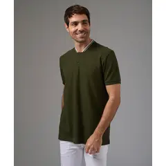 MBO - Polo Hombre Manga Corta Pique Cuello Neru Rectilineo Verde