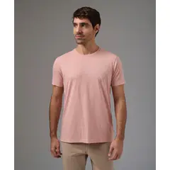 MBO - Polo Hombre Manga Corta Jersey Cuello Redondo Basico Rosa