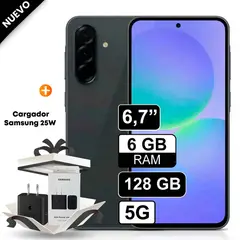 SAMSUNG - Celular Libre Galaxy A26 5G 67 Pulg 128GB 6GB RAM Black + Cargador 25W