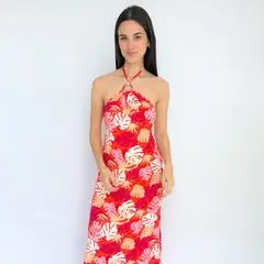 INTROSPECTIVA MODA - VESTIDO LARGO CORTE HALTER MODELO KIRA