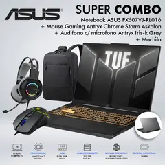 ASUS - LAPTOP FX607VJ-RL016, 16", CORE 5 210H HASTA 4.8GHZ MEMORIA 8GB DISCO 512GB SSD M.2