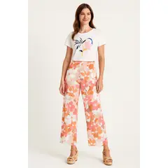 MARWAL - Pantalón Palazzo Serenna , by , Color Rosado , Palazzo , Cintura Espalda Elasticada.