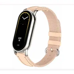 GENERICO - Correa de Tela y Cuero para Xiaomi Band 8 - ROSADO