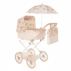 ROMA PRAMS - Coche para Muñecas Teddy Reborn con Parasol