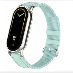 GENERICO - Correa de Tela y Cuero para Xiaomi Band 8 - AZUL