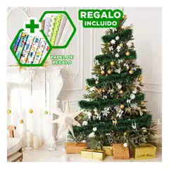 GENERICO - Guirnalda Lineal Navidena 275x11cm Verde Claro para Decorar tu Sala Y+Papel Regalo