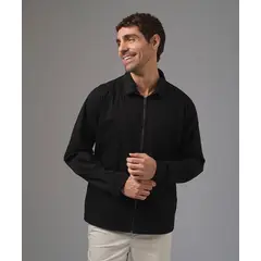 MBO - Casaca Hombre Tafeta Cuello Removible Negro