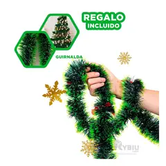 GENERICO - Decoracion Lineal 275x12cm Verde Claro y Oscuro para Ambientes Navidenos Y+Guirnalda Nav