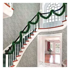 GENERICO - Guirnalda Lineal Navidena 275x12cm Verde Claro con Puntas Oscuras para Arbol