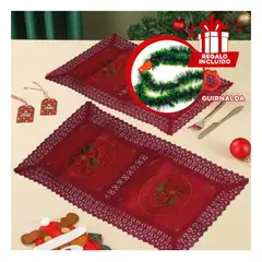 GENERICO - Centro de Mesa Navideño con Detalles Brillantes y Bola de Navidad de Rojo Y+Guirnalda Nav