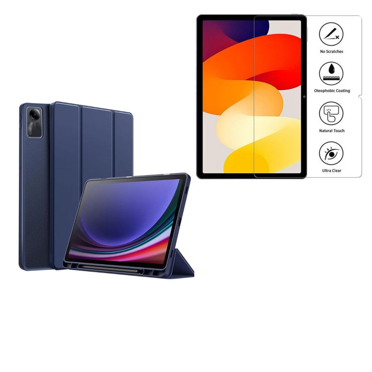 Funda Protector SMART COVER para Redmi Pad 2 2025 - AZUL + MICA
