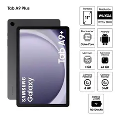 SAMSUNG - Tablet Galaxy Tab A9 plus 4GB 64GB 11 Grafito