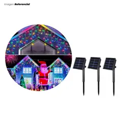 GENERICO - Luces Navideñas con Panel Solar Cascada LED Solar - 03 Unidad