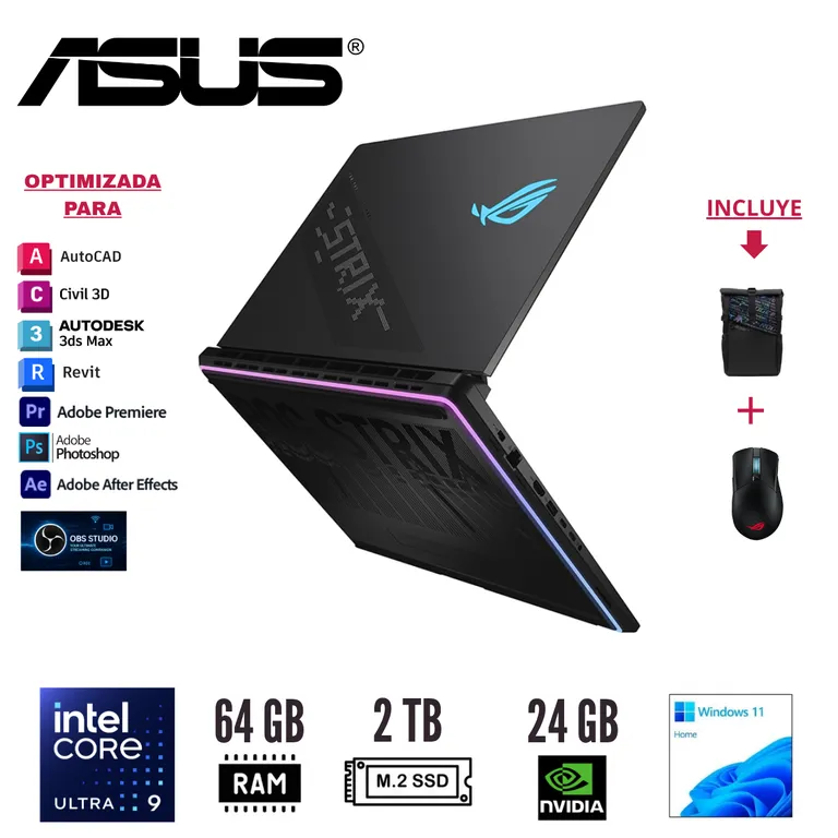 LAPTOP ROG Strix Scar 18 Core Ultra 9 275HX 64GB 2TB RTX 5090 24GB