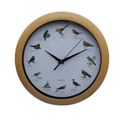 QUARTZ - Reloj de pared Temático canto horario con aves - decora sala terraza