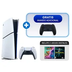SONY - Consola PlayStation 5 Slim Digital Bundle Returnal + Ratchet and Clank + Mando PS5 Negro
