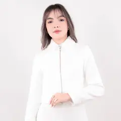 GENERICO - BLAZER CROPEED BLANCO MUJER HIDDEN