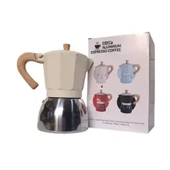 GENERICO - Cafetera para 12 Tazas Aluminio Espresso Maker Blanco 600 ml