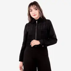 GENERICO - BLAZER CROPEED NEGRO MUJER HIDDEN