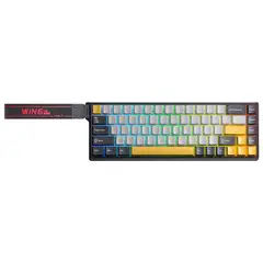 AULA - TECLADO MAGNÉTICO WIN68HE MAX RGB CABLEADO GRIS-NEGRO-AMARILLO