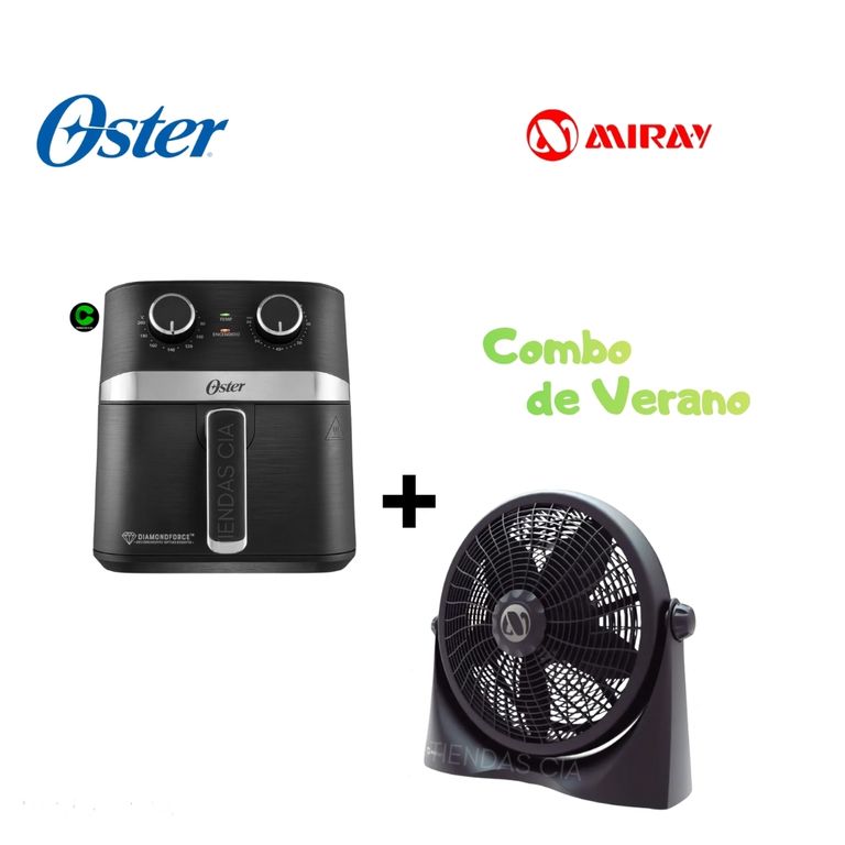 Combo Freidora de Aire 4L CKSTAF401MDF y Ventilador Miray