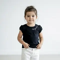 LE PETIT COMPANY - Polo Niña Always in my Negro 100% algodón