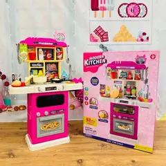 GENERICO - Set Cocina Inteligente con Vapor Agua Luz y Sonidos 63 Pcs