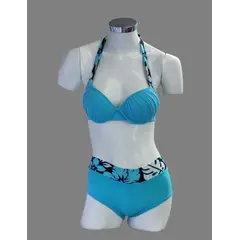 GENERICO - Traje de Baño Bikini 2 Piezas Azul turqueza Short talla M DEALCOBA