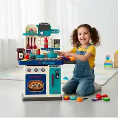 GENERICO - Set Cocina Inteligente con Caño bota Agua Luz y Sonidos 53 Pcs