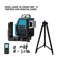XTD - Nivel Laser 16 Líneas 4D Con Trípode + Wincha Laser