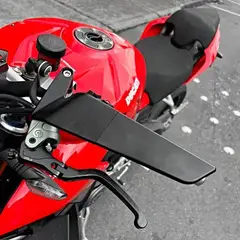 GENERICO - ESPEJO TIPO ALERON MOTO NAKED ALUMINIO