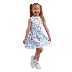 SANRIO - Vestido Manga Corta Niña Hello Kitty Blanco Algodón