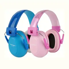 GENERICO - PACK DE 2 OREJERAS CANCELADORAS DE RUIDO PARA NIÑOS - ROSADO Y CELESTE