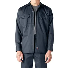 DICKIES - Camisa de trabajo de manga larga corte original azul marino oscuro