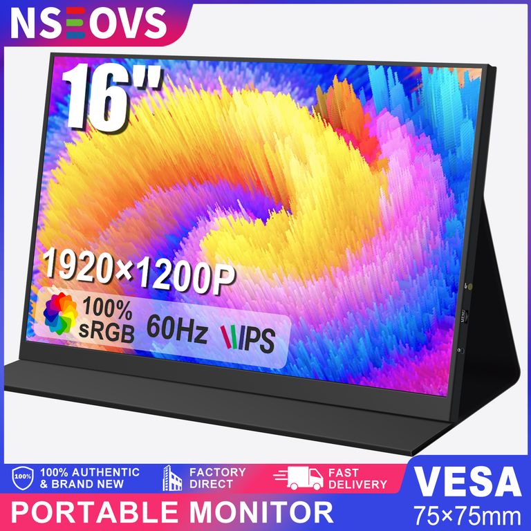NSEOVS Monitor Portátil de 16 1200p 100% sRGB 1920x1200p Pantalla con Frecuencia Refrescar 60Hz