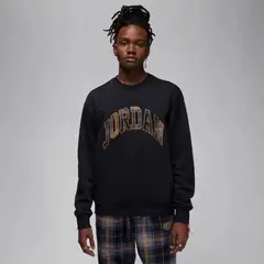 AIR JORDAN - POLERA MANGA LARGA NEGRO HOLIDAY FLEECE ESSENTIAL CREW