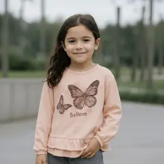 LE PETIT COMPANY - Polo Niña Believe Melón - 100% Algodón