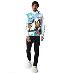 GENERICO - CASACA CORTAVIENTO SPACE JAM BLANCO MEMBERS ONLY