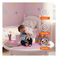 GENERICO - Bebe Reborn Niño 48cm con Ropa Formal Ploma y Corbata Michi Azul Noche